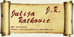 Julija Ratković vizit kartica
